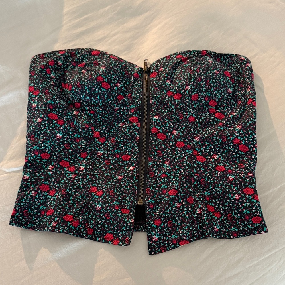 Silence + Noise Floral Print Corset Top